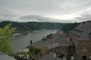 Blick an den Rhein aus der Uhrturm (view of the Rhein from the clock tower)